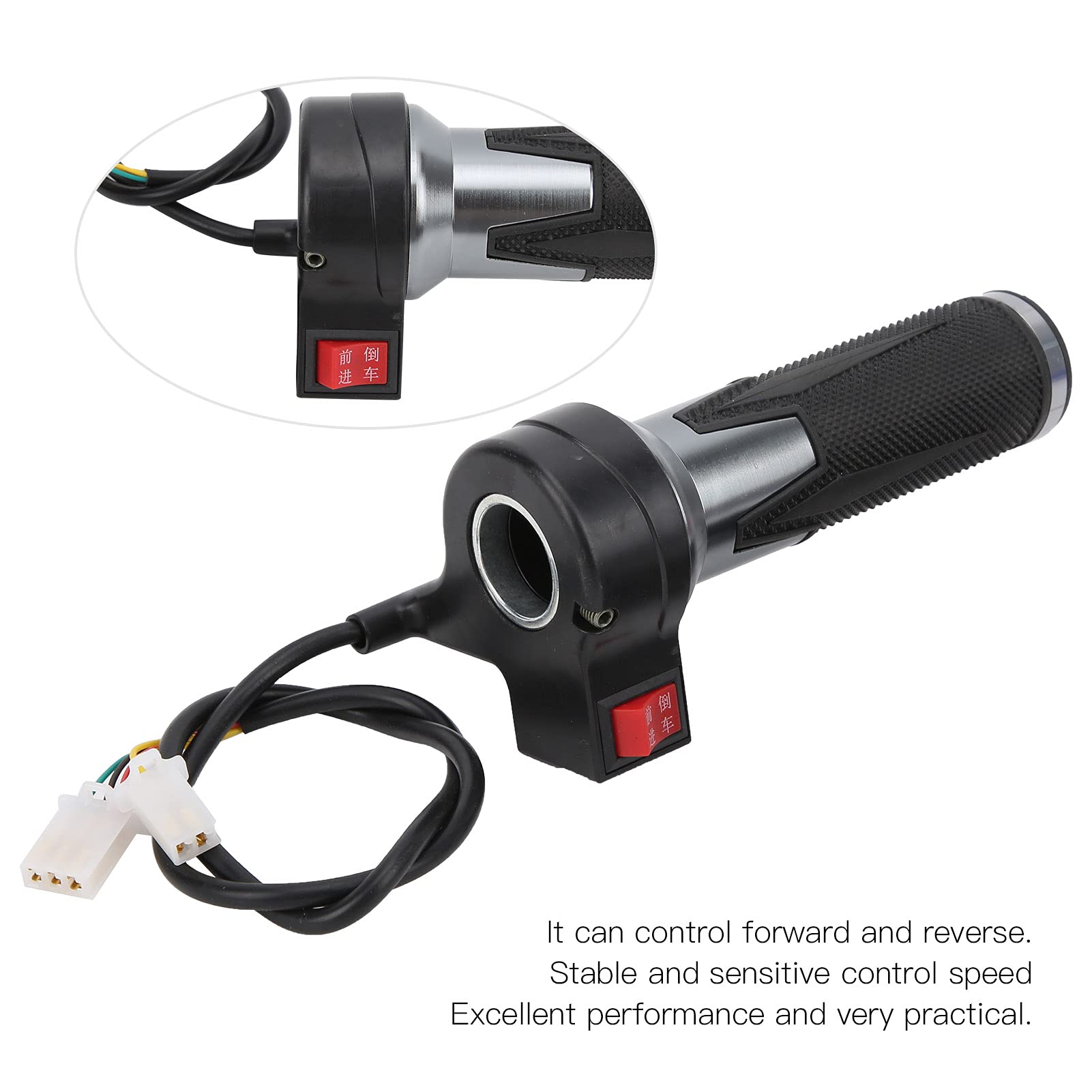 Hapivida E-Bike Gasgriff, Ergonomischer Half Twist Throttle mit Vorwärts und Rückwärtsgang, Geschwindigkeitsregler, robuste Kabel für 
