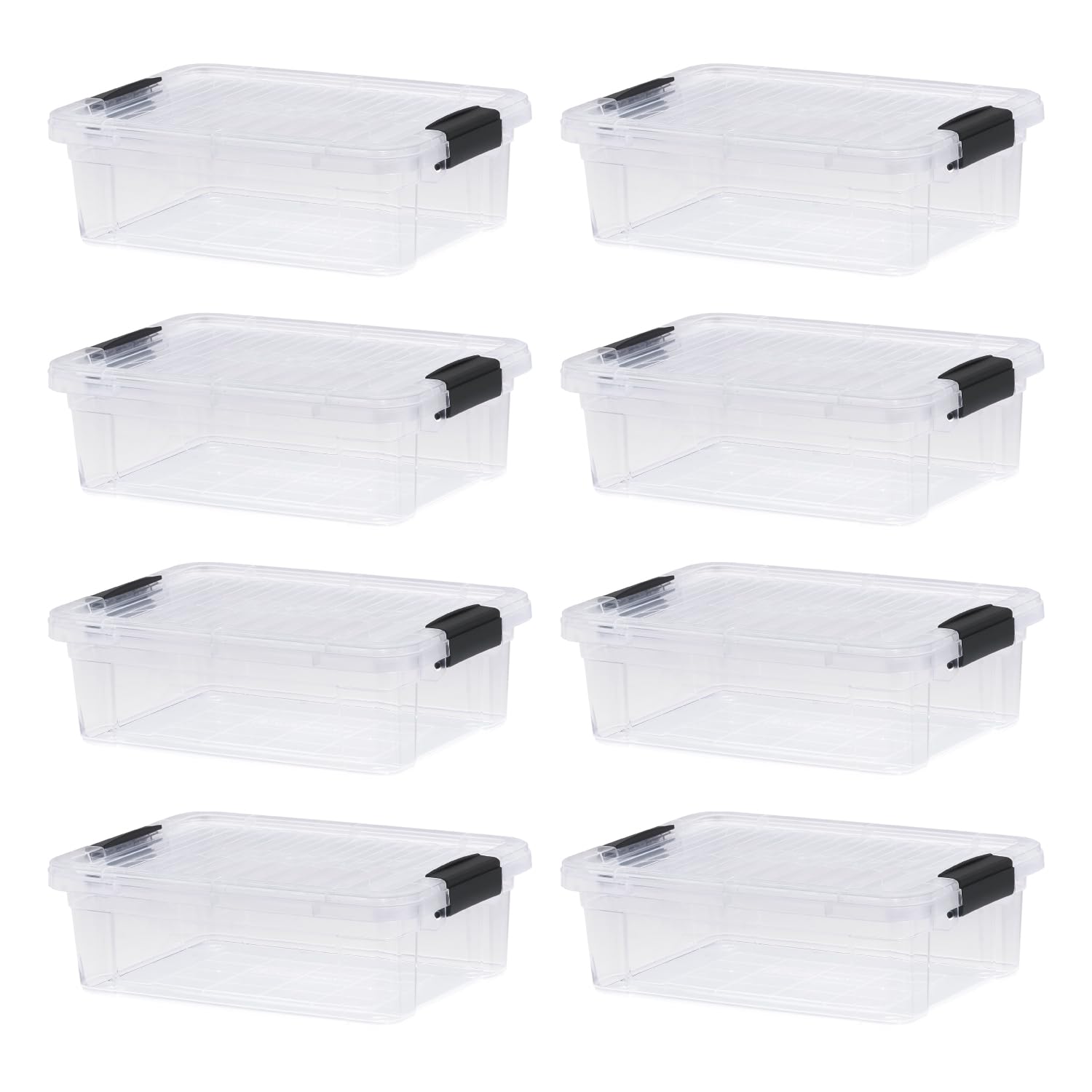 Superio 4.5 Quart Clear Plastic Storage Containers with Lids, Stackable Organizer Bins, BPA-Free Storage Boxes for Home, Office, Dorm &amp; Classroom, 8 Pack