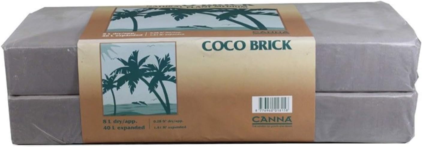 Canna Canna Coco Brick 40l Expandable Natural Plant Medium Soil Substrate, 40 Liter Expanded - 8 Liter Dry, Reusable (1)