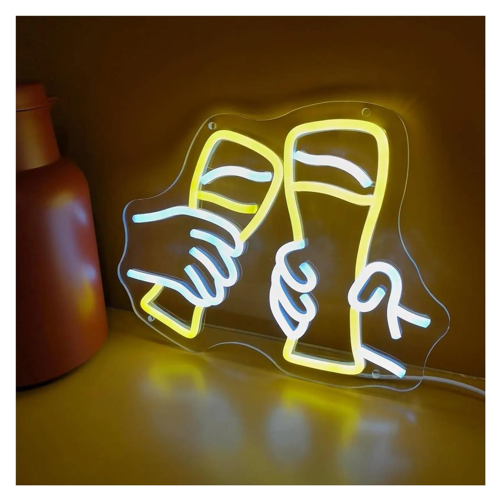 LEMST Sign Lamp Cheers Neon Sign, for Home Bars, for Wall Decoration, Neon Sign for Bars, Beer Parties 24x30cm