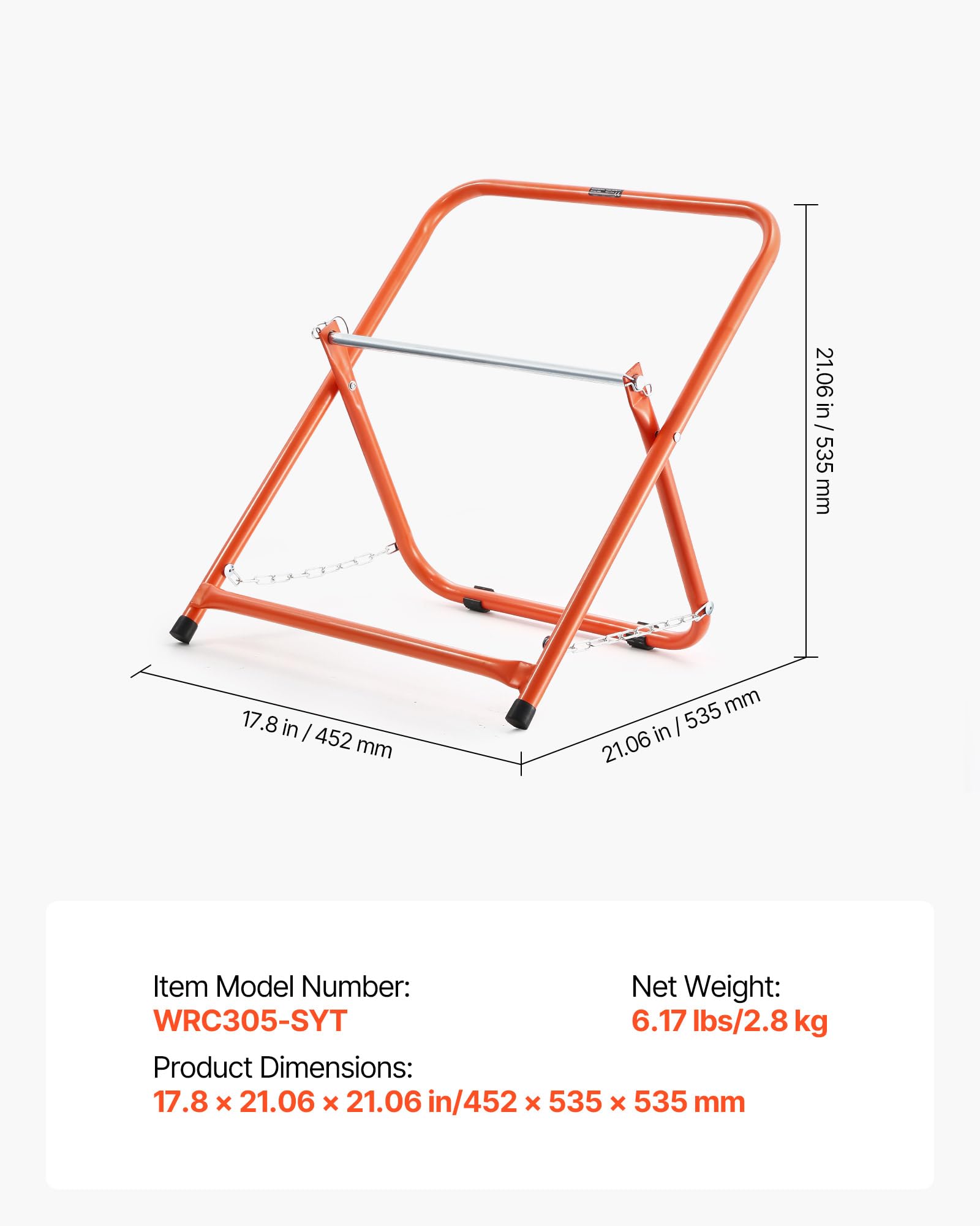VEVOR Organizador de Cables, Soporte para Carretes de Cables Eléctricos Dispensador Portátil de Alambre para Carretes de Hasta 50 cm de Diámetro, Capacidad de 45 kg para Uso Industrial, Eléctrico