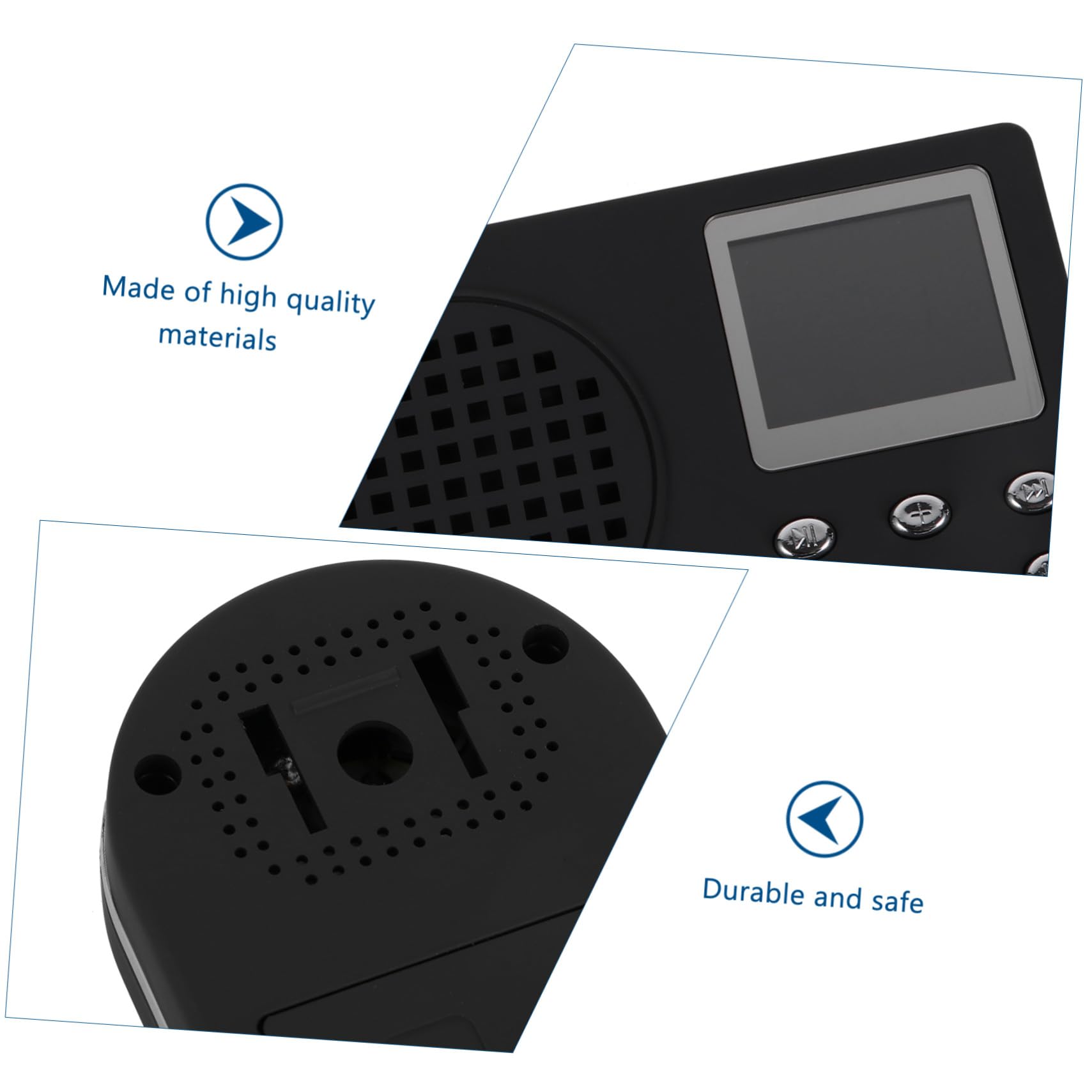 Lettore Mp3 Portatile Modello 360 in Plastica Nero con Clip | Riproduzione Sonora Esterna, Cavo USB Incluso, Regalo per Famiglia e Amici