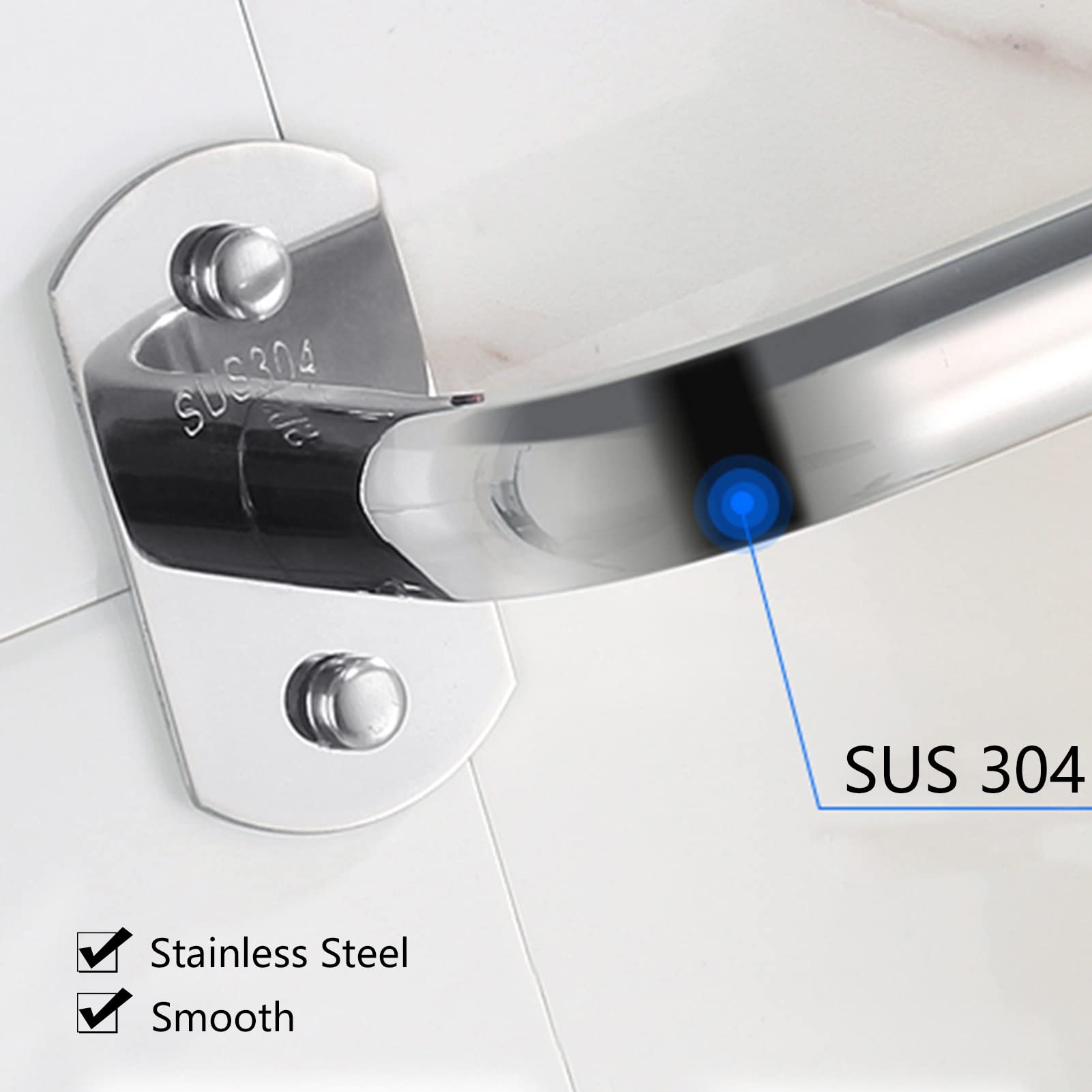 NEECS Porte-Serviettes en Acier Inoxydable, Porte-Serviettes Mural, tringles à Serviettes Simples pour Salle de Bain, 30 à 120 cm en Option, Finition Argent Poli (Taille : 90 cm)
