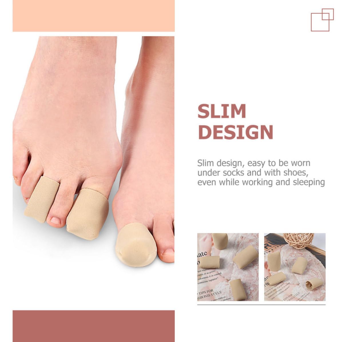 2pcs Soft Silicone Toe Sleeves for Fingers and Toes, Breathable