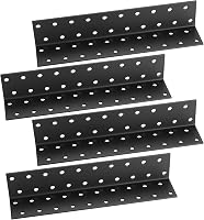 Xingwenhao L-alakú sarokvas készlet - 4 db fekete, porszórt fém szögletvas 90°-os bútorösszekötő, 200x40mm, erős sarokmerevítő bútorokhoz, a 1