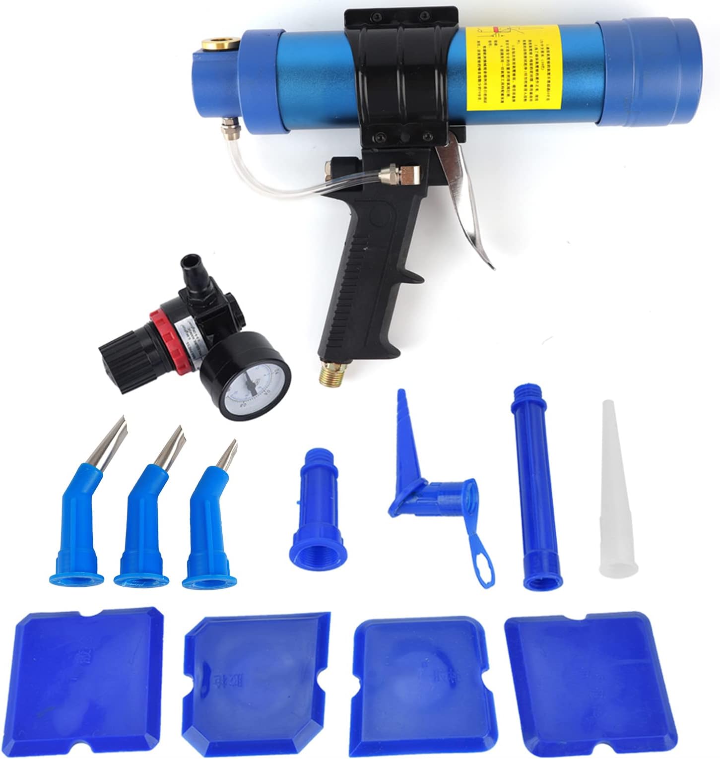 310ML Caulk Gun Cartridge Hand Air Caulking Gun Glass Glue Sealant Gun Cartridge Air Gun Pneumatic Caulking Gun Cartridge Extended Nozzle