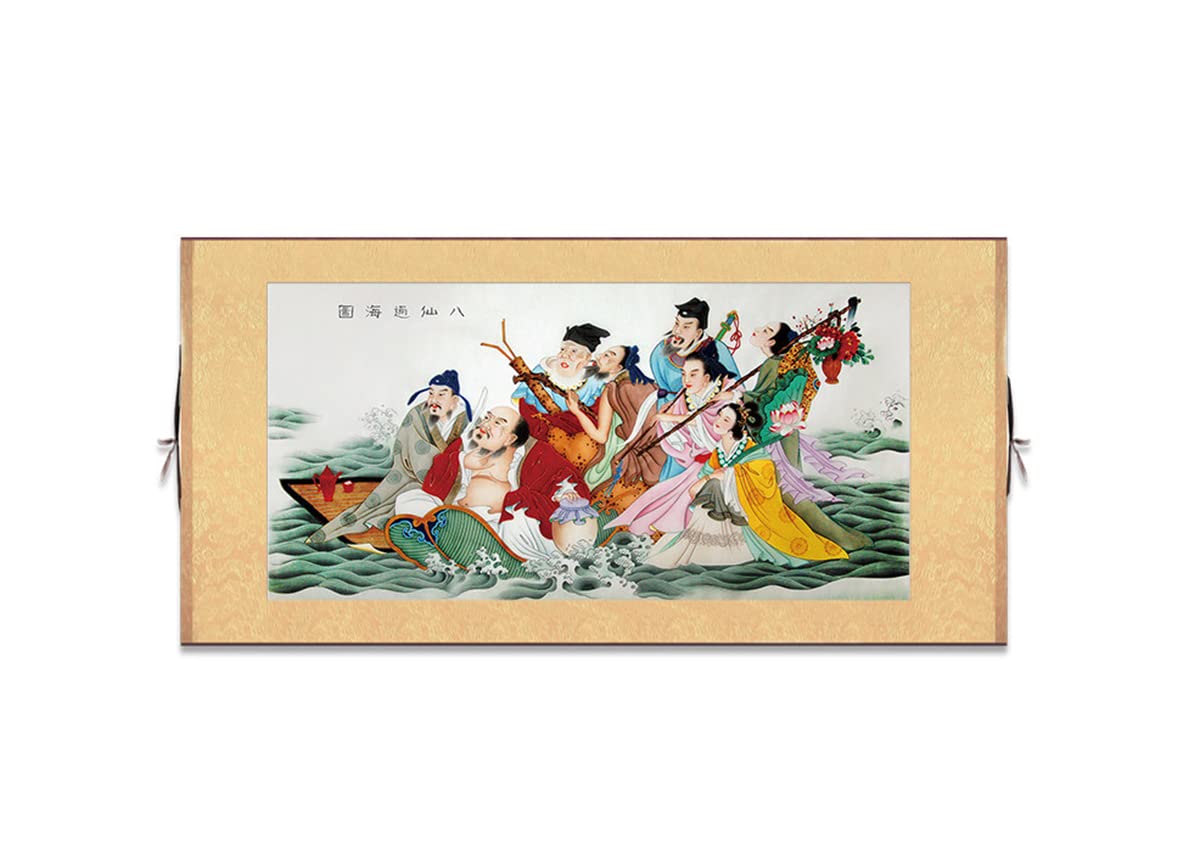 Amazon.co.jp: UXOWOXU 中国アート 壁装飾 中国道教 絵画 アート 海を