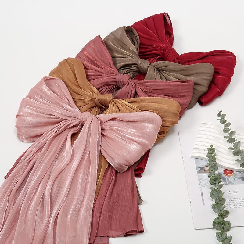 Women Premium Hijab Head Scarf Lightweight Shimmer Scarves Crepe Wedding Shawls and Wraps for Evening Dresses Shiny - Image 2