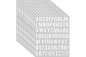 White Alphabet Stickers (12 Sheets, 920 Pieces)