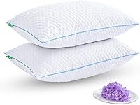 Friendriver Shredded Memory Foam Cooling Pillows 2 Pack - Adjustable Firmness Bed Pillows for Side Back Stomach Sleepers CertiPUR-US Certified