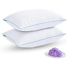Memory Foam Pillow 2 Pack Standard Size for Neck Pain Cooling Bed Pillows Home & Hotel Collection with Removable Zipper Case