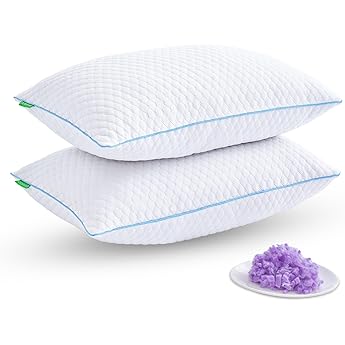 Memory Foam Pillow 2 Pack Standard Size for Neck Pain Cooling Bed Pillows Home & Hotel Collection with Removable Zipper Case