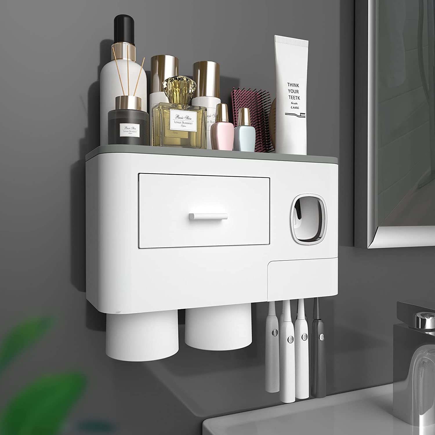 See full amazon price history chart for Supreme Mall Plastic (Label) Toothpaste Dispenser With Toothbrush Rack Squeezer Magnetic Toothbrush Cup Drawer Wall Mounted Toothbrush Holder, Grey Supreme Mall Plastic (Label) Toothpaste Dispenser With Toothbrush Rack Squeezer Magnetic Toothbrush Cup Drawer Wall Mounted Toothbrush Holder, Grey (B08WWQZTL5) Amazon Price History, Amazon Price Tracker