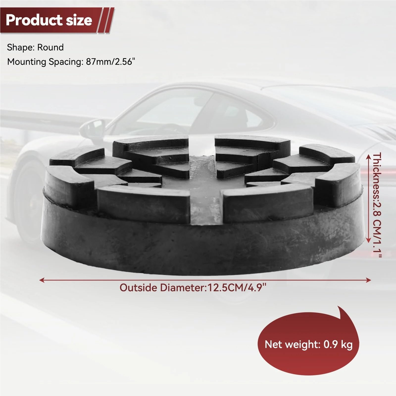 cric per Auto Adattatore per Guida Telaio con Cuscinetto in Gomma di Sollevamento da 4 Pezzi, Diametro 125 mm, per martinetti con Sollevatore Laterale con Saldatura Accessori cric per
