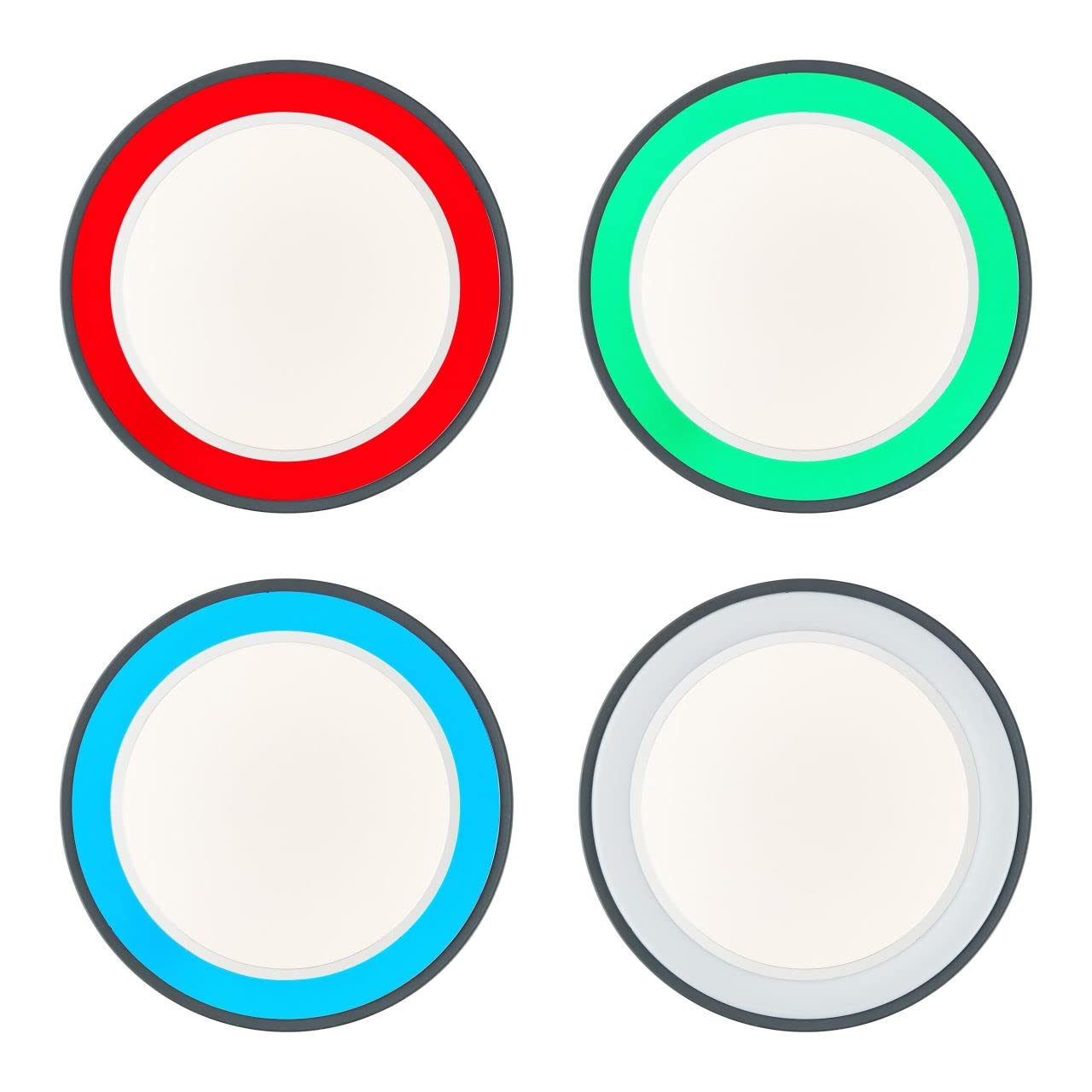 BRILLIANT Lampe, Tessy LED Deckenleuchte 39cm anthrazit/weiß/chrom Tuya-App, 1x LED integriert, 24W LED integriert, (2600lm, 3000-6500K), Steuerbar mit der Tuya-App/WLAN-Gerät