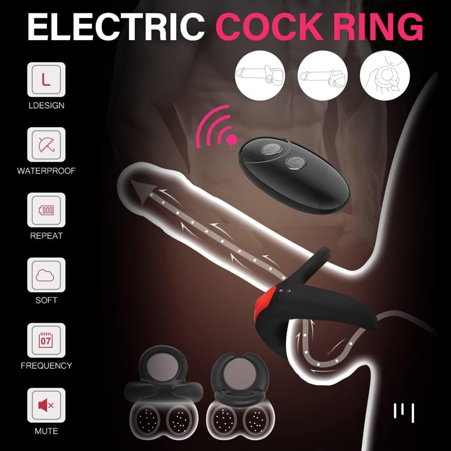 Generico Anello Vibrante Per Il Pene Vibratore Da Uomo Aiuta Gli Uomini A Un'erezione Di Lunga Durata Aumenta La Potenza, Massaggiatore Impermeabile Per Erezione Dell'anello Del Pene Elastico