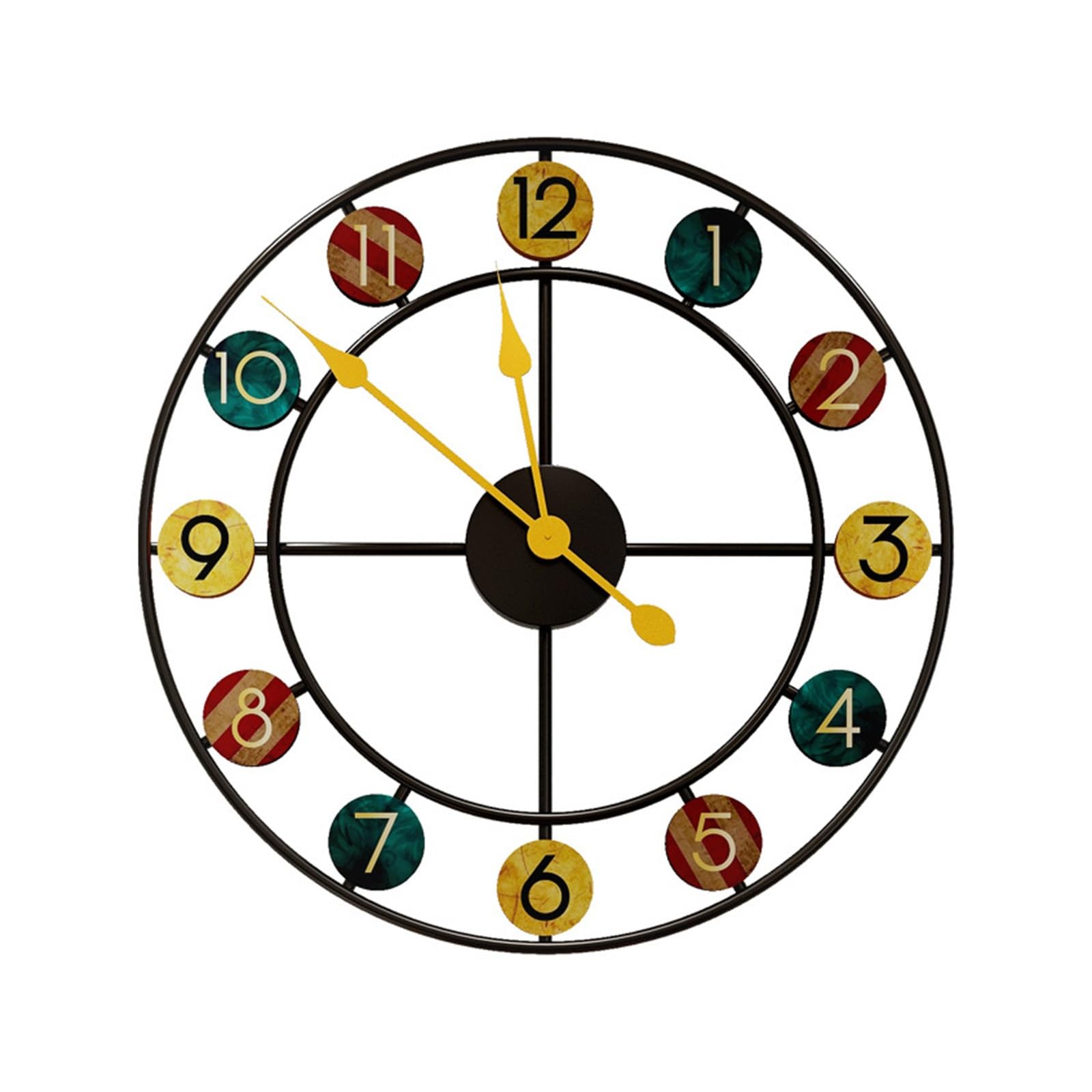 50cm Reloj de Pared de Esqueleto de Metal silencioso, Números Romanos, Movimiento de Barrido silencioso Retro, Sin garrapata, Adecuado para Sala de Estar, Oficina, Dormitorio, café, Hotel, decoración