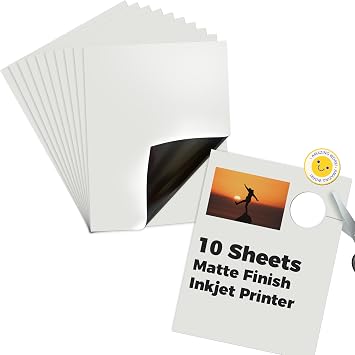Mr-Label 10 Sheets Printable Magnetic Sheets for Inkjet Printers | 8.5"11" Matte | Vibrant Waterproof Print, Cricut-Compatible | Custom Fridge & Cruise Door Magnets, DIY Crafts, Classroom Labels