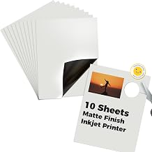 Mr-Label 10 Sheets Printable Magnetic Sheets for Inkjet Printers | 8.5"11" Matte | Vibrant Waterproof Print, Cricut-Compatible | Custom Fridge & Cruise Door Magnets, DIY Crafts, Classroom Labels