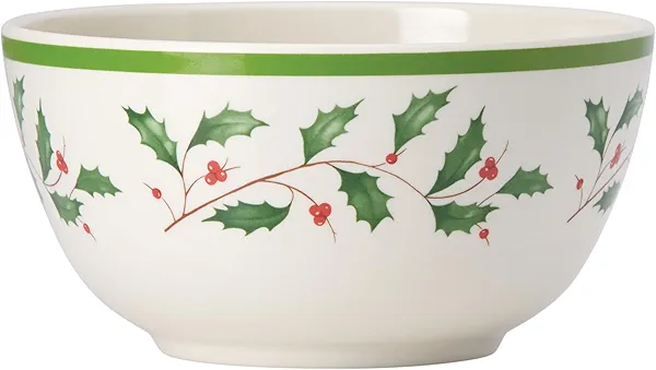 Lenox 870016 Holiday Melamine 4-Piece All-Purpose Bowl Set, Christmas Dinnerware, Hosting