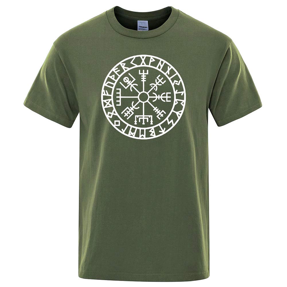 Viking Simbolo Vegvisir Grigio Palestra Uomo T-Shirt 100% Cotone - Foto 13