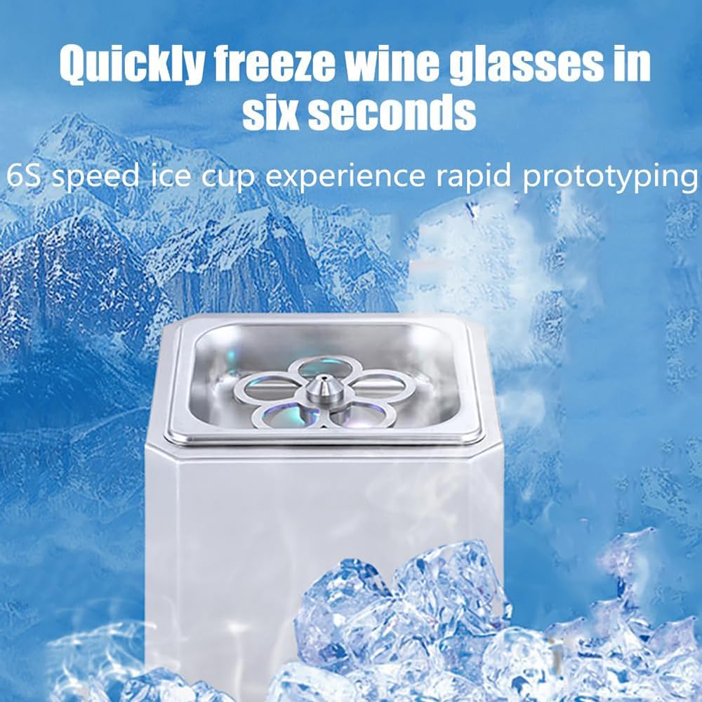 Raffreddatore refrigerante in vetro, luce d'atmosfera a LED integrata, -40 °C, per birra, vino, whisky, perfetto per bar, ristoranti e cucina