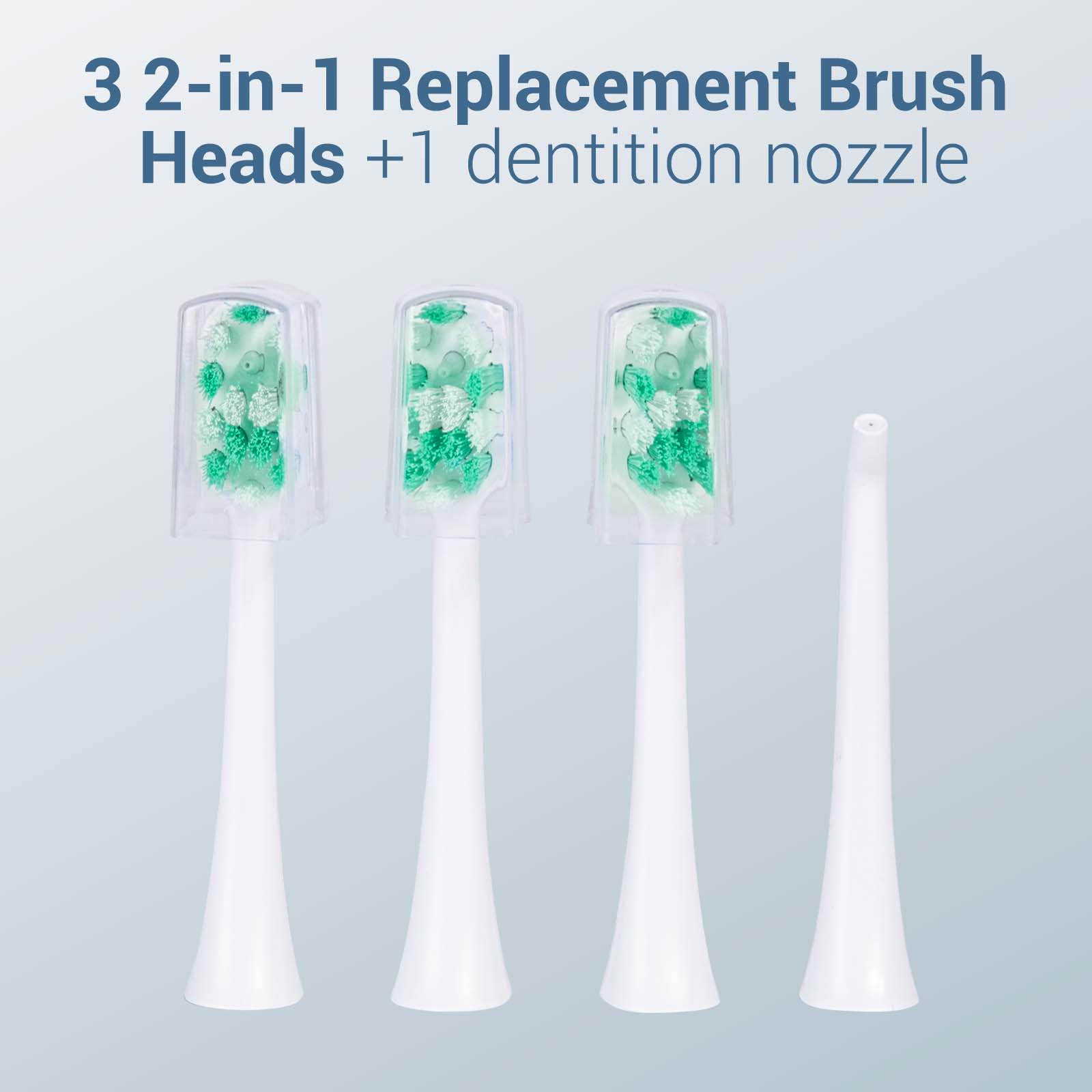 Marchpower 2-IN-1 Spazzolino Elettrico e Idropulsore Dentale Portatile con 3 Testine Dure Originali & 1 Beccuccio
