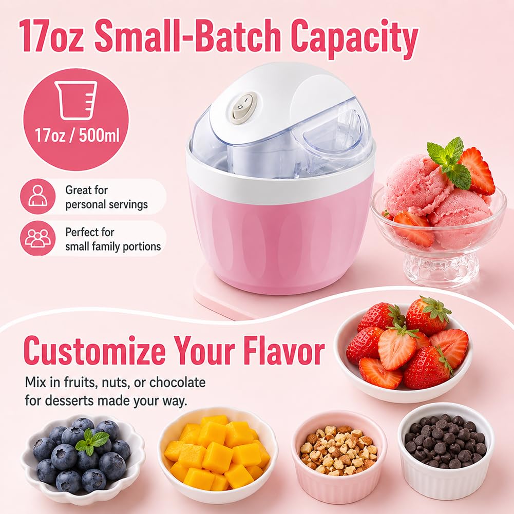 Mini Eismaschine, Fruit Ice Cream Maker, Eismaschine klein für Gelato，D