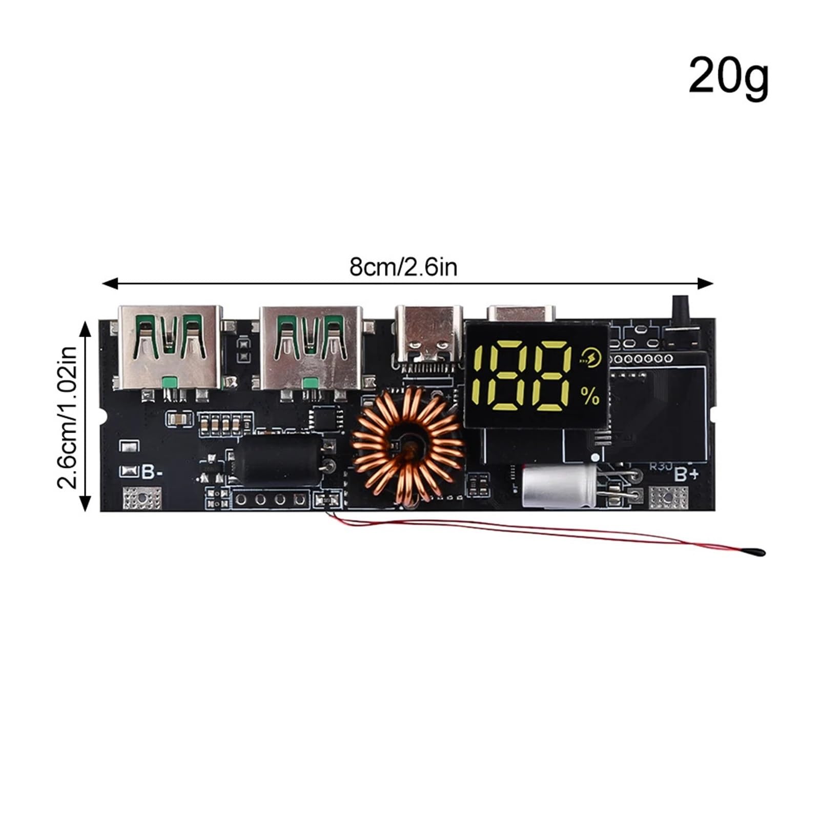 Motortreibermodul, Zweiwe-Schnellladeplatine For E Stromversorgungsmodule, DIY-Motherboard-Set, PD100W-Powerbank, 6-Schnittstelle,für 3D-Drucker und mehr