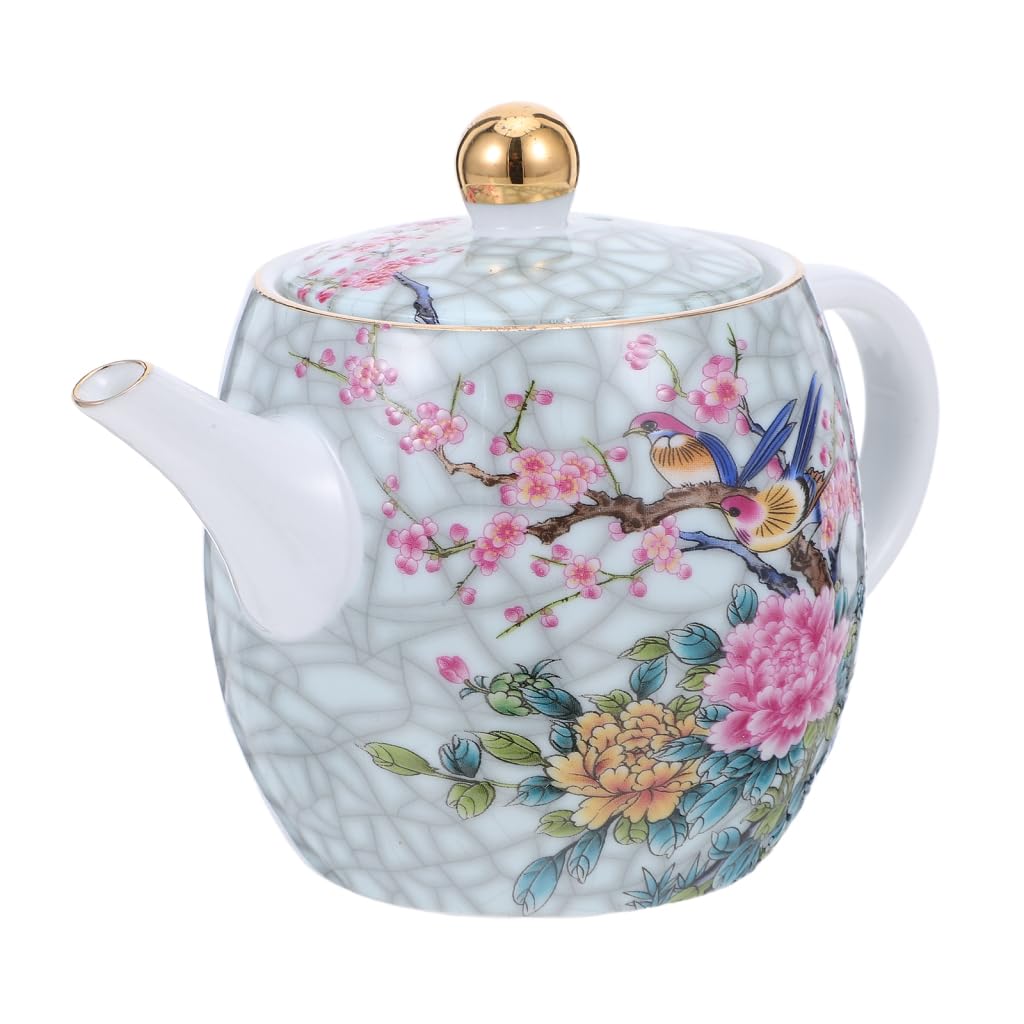 Cabilock 1 taza de café de cerámica decorativa, hervidor eléctrico, tetera con pájaros, ortiga, bebida, infusor de té, tetera pequeña, cerámica