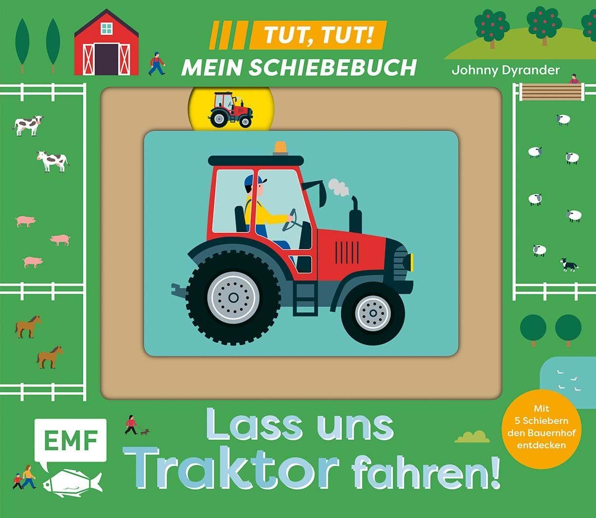 Tut, Tut! – Mein Schiebebuch: Lass uns Traktor fahren!: Pappbilderbuch mit 5 Schiebern für Kinder ab 18 Monaten zum Entdecken des Bauernhofs