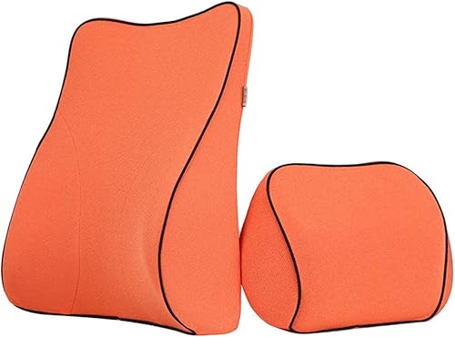 LIQICAI - Juego de 2 cojines de apoyo lumbar para el cuello, espuma viscoelástica, alivia el dolor de espalda, fácil de transportar para el asiento
