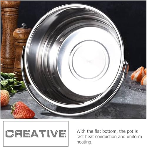 Miniatura 8 de YARDWE Olla grande de acero inoxidable con tapa, olla de sopa multiusos resistente al calor (6.9 x 6.9 x 7.5in) olla de cocina