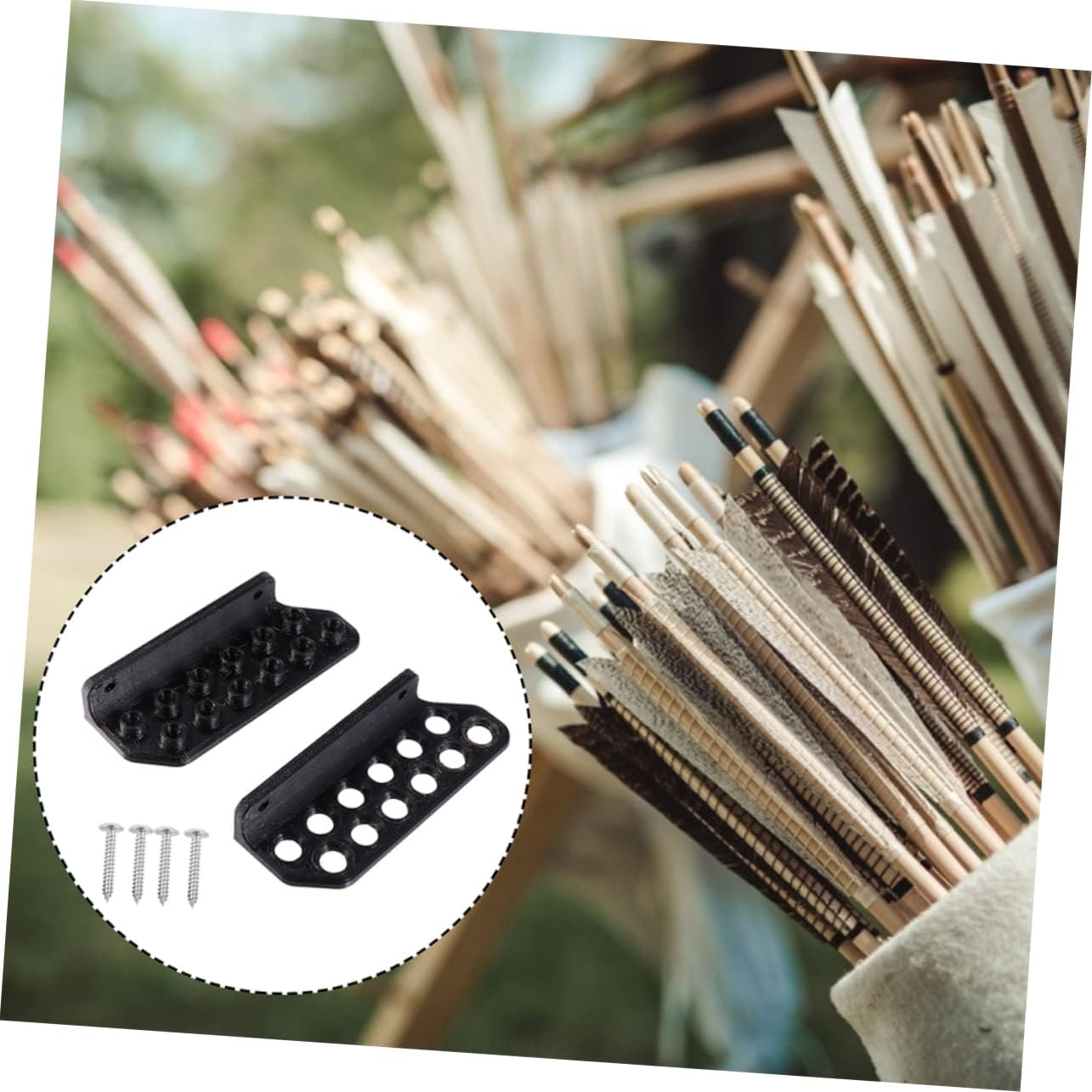 Holibanna Wall Mounted Arrow Rack Display Holder for 12 Arrows, ABS Black