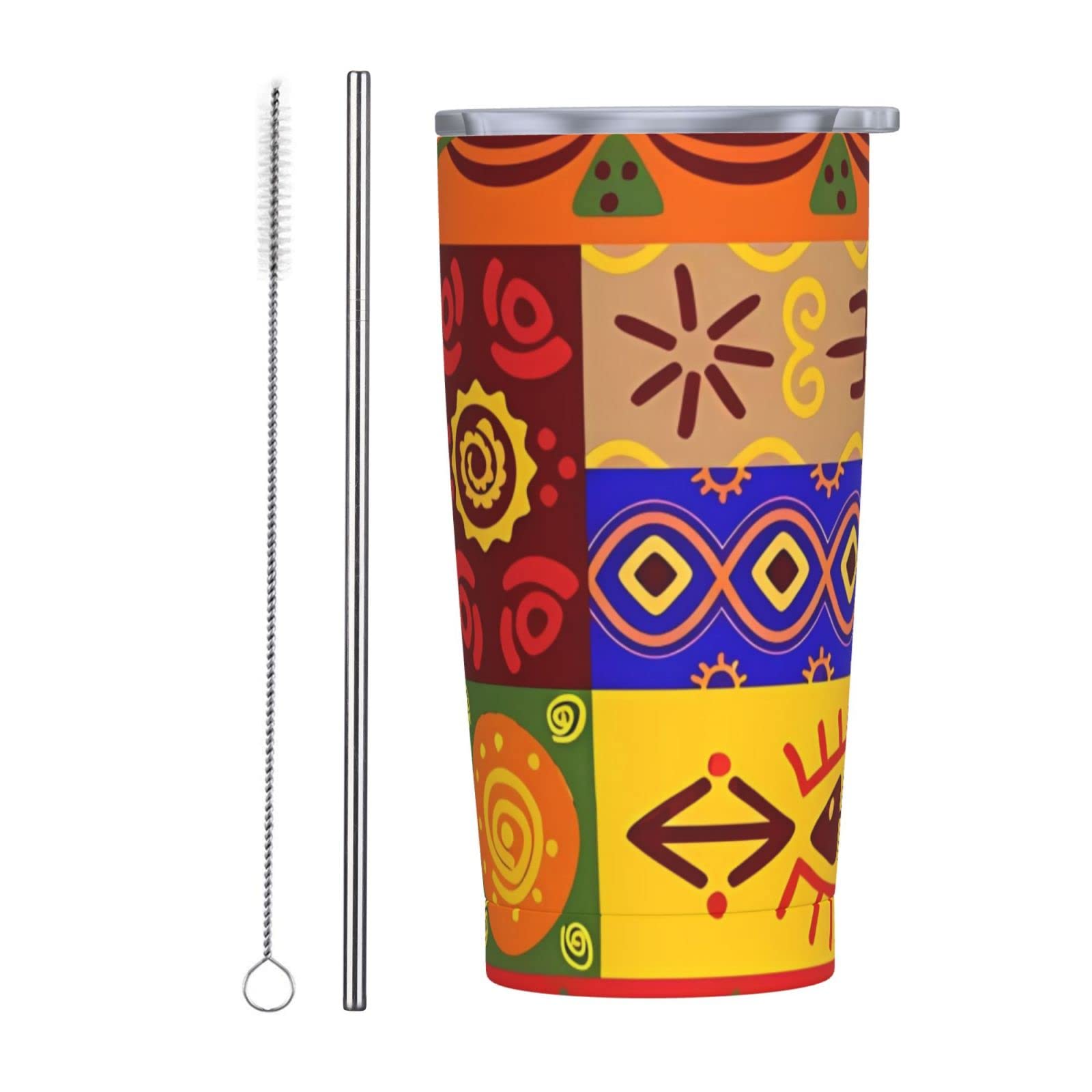 Tasse à café isotherme Psvod à motif africain en inox 591 ml