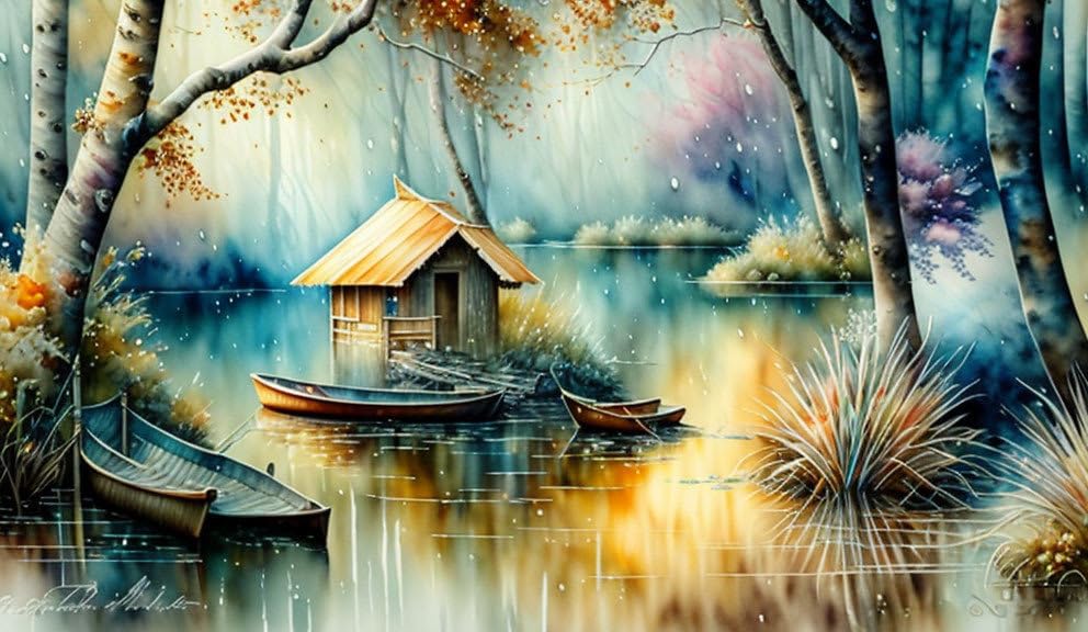 Poster aquarelle 50x70 toile murale Meechi chambre et bureau