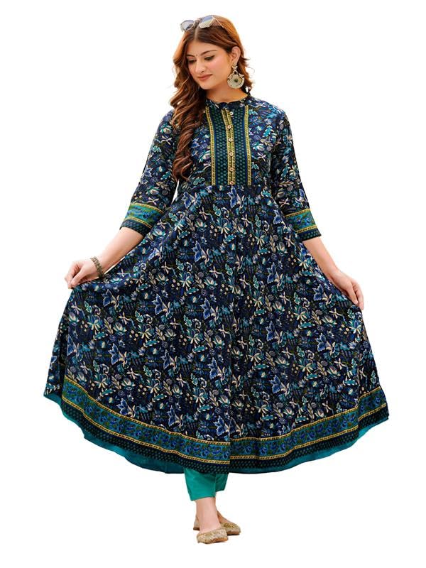 Yash Gallery Women's Polyester Relaxed Fit Anarkali Kurti