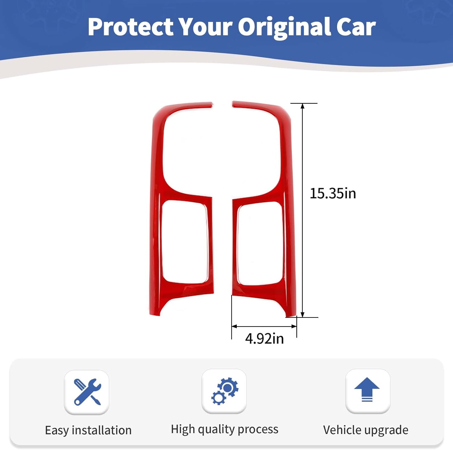 RT-TCZ for RAM Center Console Dashboard Air AC Vents Trim Cover Red for Dodge RAM 2012-2017 Red Interior Accessories 2pcs