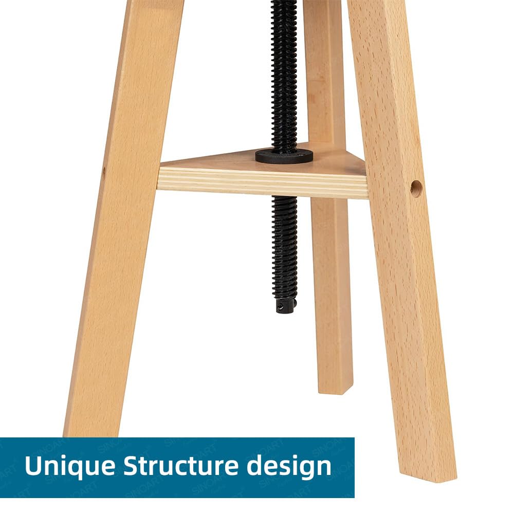 Paintersisters Höhenverstellbarer Malhocker aus Buchenholz – Ideal für Künstler, Küche, Büro, Atelier, Zeichenhocker, Künstlerhocker, Barhocker