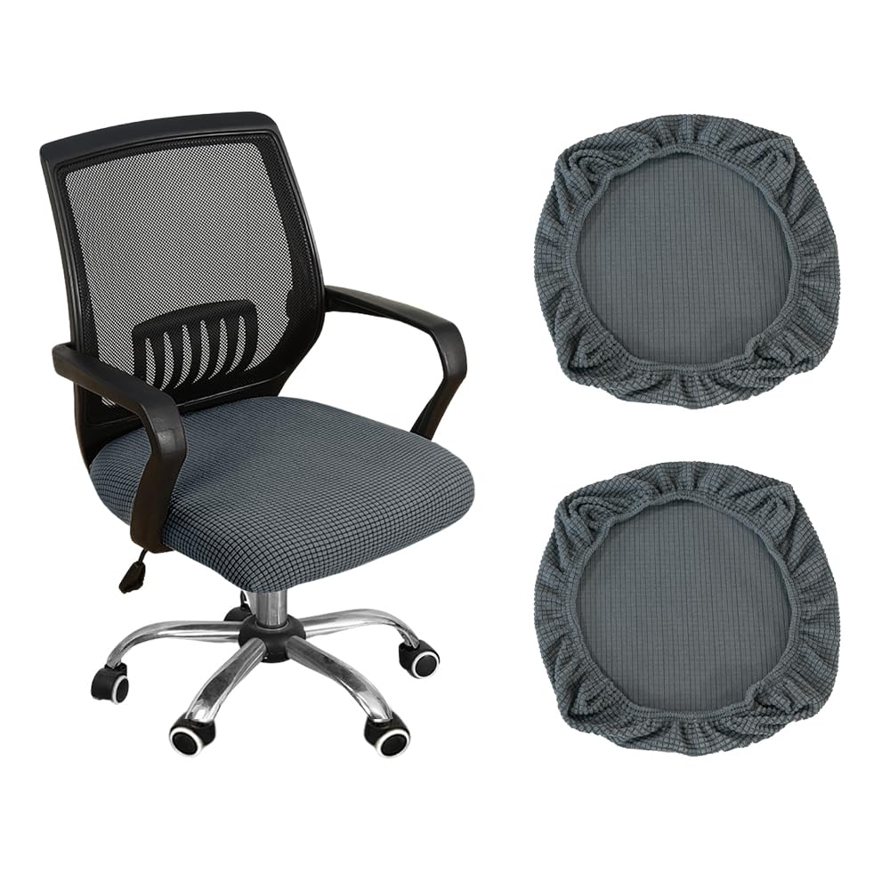 2pcs Funda Silla Escritorio Lavables, Funda Silla Oficina Elastica,Funda Asiento Silla Ajustables, Capa Cadeira Escritorio,Funda para Silla Giratoria,Office Chair Cover,Fundas Sillas Ordenador