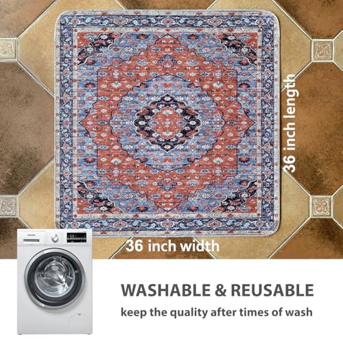 Image of nunubaby Washable Pee Pads for Dogs, Stylish, Non-Slip and Leak-Proof Pee Pads. Reusable Potty Pads for Dogs for Crates and Floors.(Red /Floral,36 inch x36 inch )