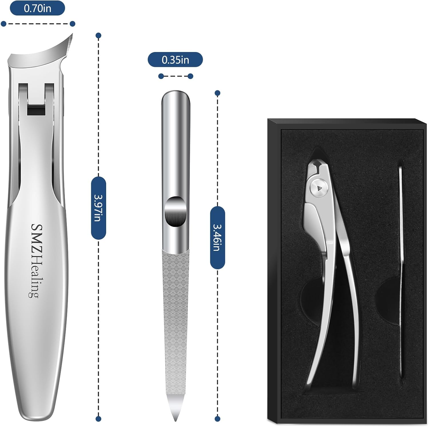 Ingrown Toenail Clippers - Slanted Nail Clippers for Men Thick Ingrown Nails with Wide Jaw, Heavy Duty Ultra Sharp German Nail Clippers with Long Handle