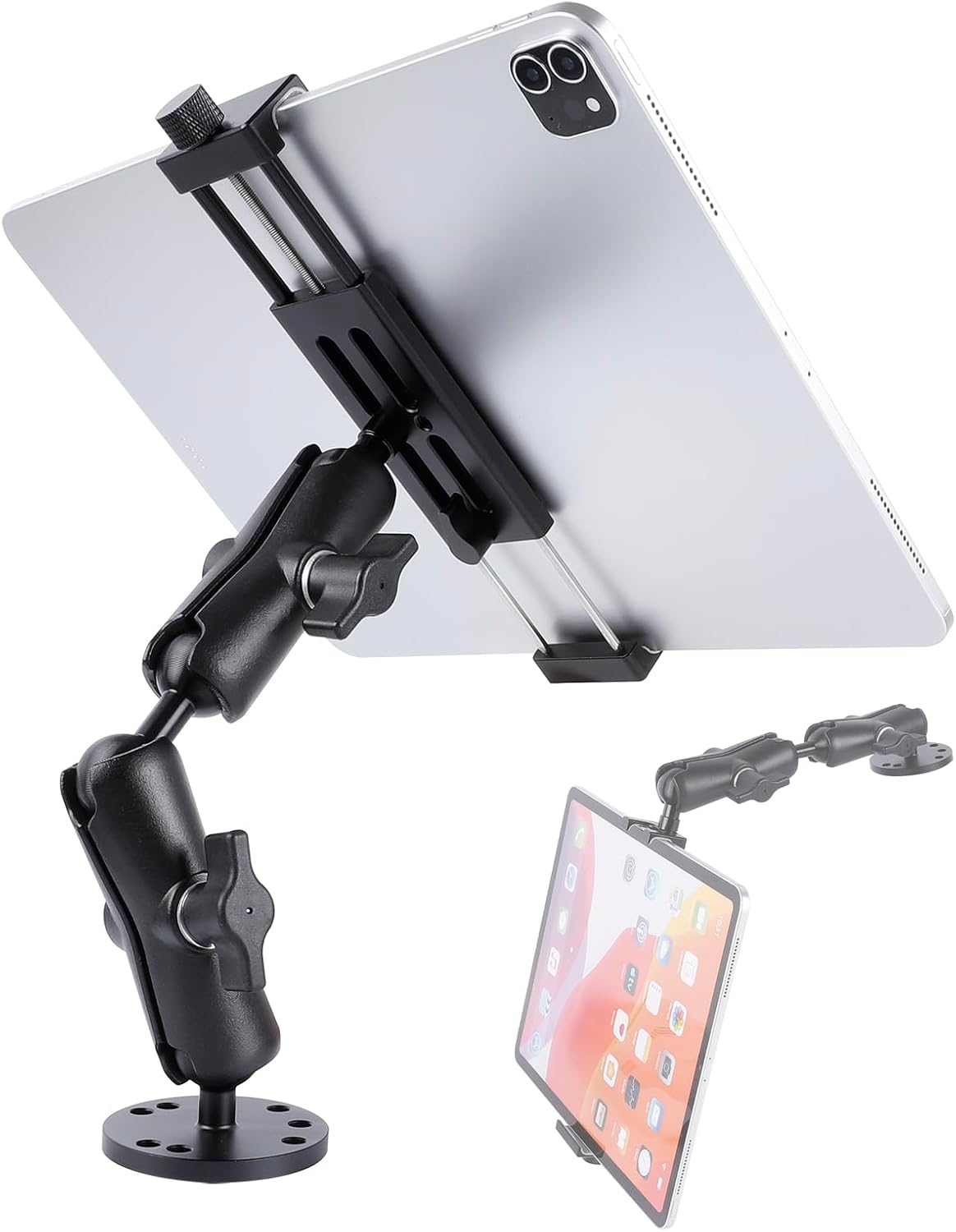 All-Aluminum Heavy Duty Drill Base Tablet Holder Mount for 4.7″-15″ iPad Pro,Mini,Samsung Galaxy Tab, Surface, 360°Adjustable 2-Stage Arm Car Stand for Truck Dashboard Wall Desk Commercial Vehicle All-Aluminum Heavy Duty Drill Base Tablet Holder Mount for 4.7″-15″ iPad Pro,Mini,Samsung Galaxy Tab, Surface, 360°Adjustable 2-Stage Arm Car Stand for Truck Dashboard Wall Desk Commercial Vehicle