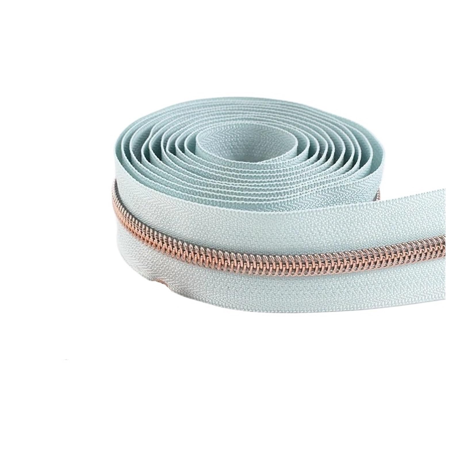 Cremalleras De Nailon 1/2/3 Metros, 5#, Bolsa Con Dientes Oro Rosa, Cabezales Extractores Cremallera for Ropa, Kits Reparación, Accesorios Costura DIY, 1 Ud(M659,1Meter 2 Slider)