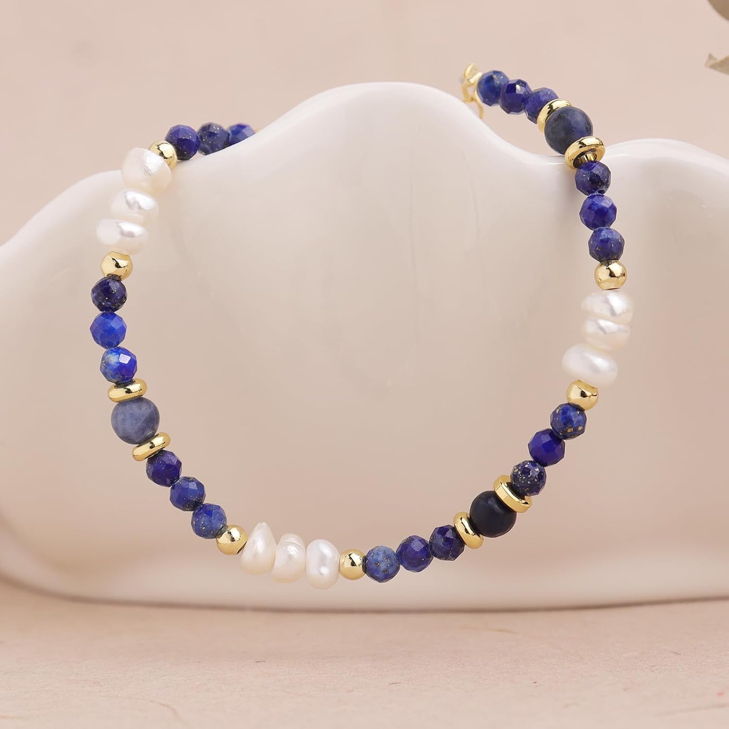 Sonateomber Beaded Pearl Gemstone Bracelets for Women, Boho Handmade Natural Stone Beads Bracelet Prom Jewelry Gift - Image 5