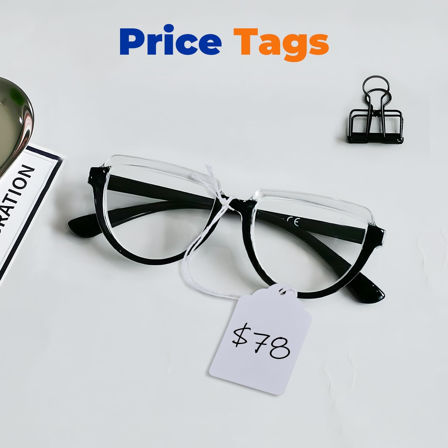 1000pcs White & 300pcs Red Price Tags with String