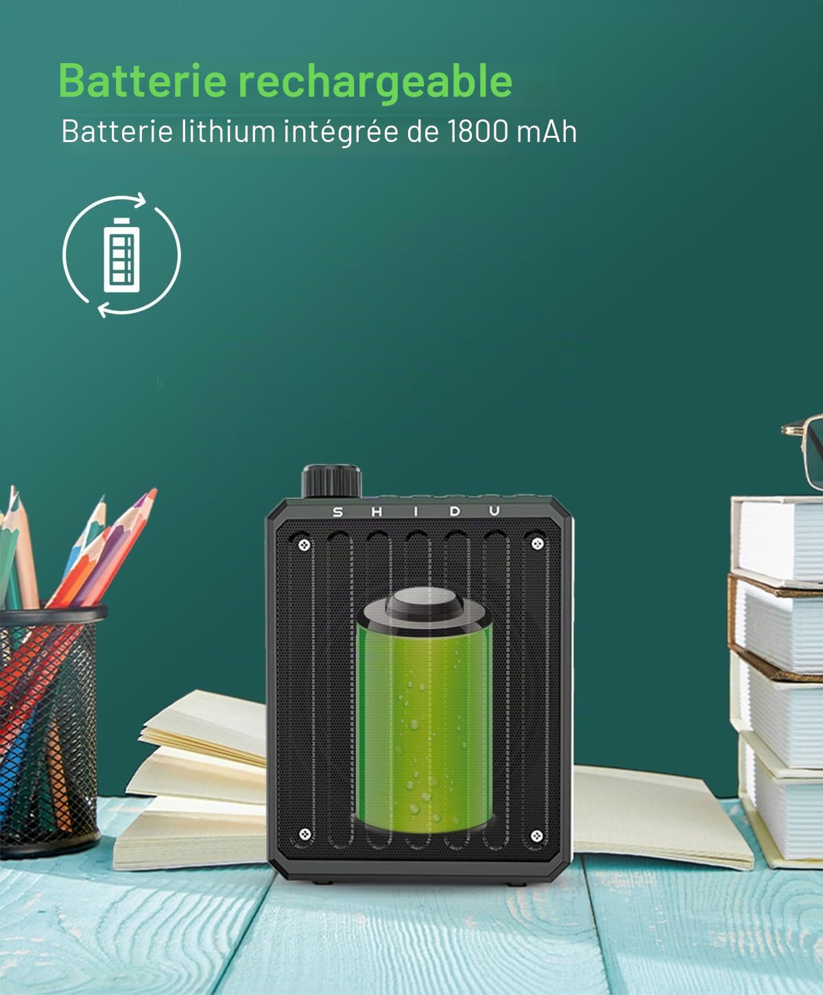 Amplificateur de Voix avec Micro Cravate sans Fil pour Les Enseignants | Amplificateur voacl Portable, Rechargeable, Lecteur TF/USB, Amplificateur voix sans Fil Les visites, Les événements