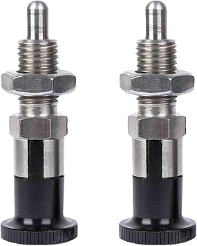 2PCS Stainless Steel Spring Plunger Pin M6 M8 M10 M12 M16 with Self-Locking Knob, Quick Release Retractable Locking Pin for Toolboxes and Mechanical ApplicationsM12