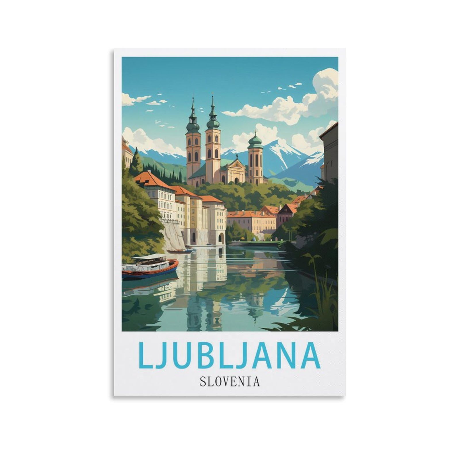 Metal Tin Sign,Ljubljana Slovenia,Metal Tin Sign Metal Wall Plaque for Home Living Room Bedroom Bar Club Men Cave Wall Art Decor 15x30cm