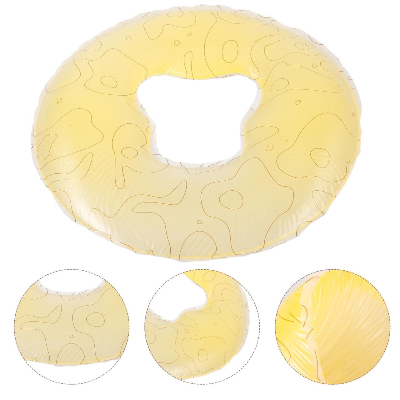 Gesichtsmassagekissen aus Silikon mit Blumenmuster – Ultra-dünne Massageauflage für Bauchlage, Professionelles Massagekissen für Kosmetikliege & Wellness – 27,5 x 26,5 cm, Gelb